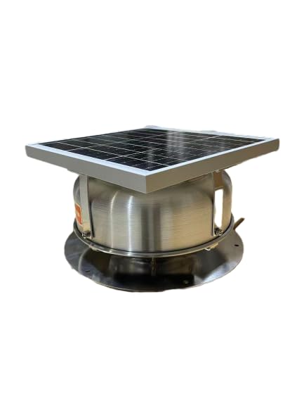 10W Solar Roof Vent Fan, 12V Solar Powered Attic Exhaust Fan with 9.8" x 9.8" Solar Panel, Aluminum Alloy Ventilator for Garage, Warehouse, Greenhouse, Black