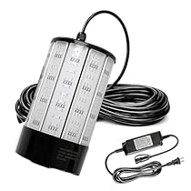 NS 120W Green Underwater Fishing Light, 15000LM LED Submersible Night Dock & Boat Lamp, Waterproof Saltwater Attractant Finder Kit for Crappie, Pond & Kayak, 110V AC/12V DC Dual Power Compatible