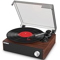 Bluetooth Vinyl Record Player with Speakers, Hi-Fi Belt-Drive Turntable for Vintage Music Lovers, 3-Speed Retro Record Player with Auto-Stop, Stable Tonearm & Premium Sound – Ideal Home Audio & Gifts