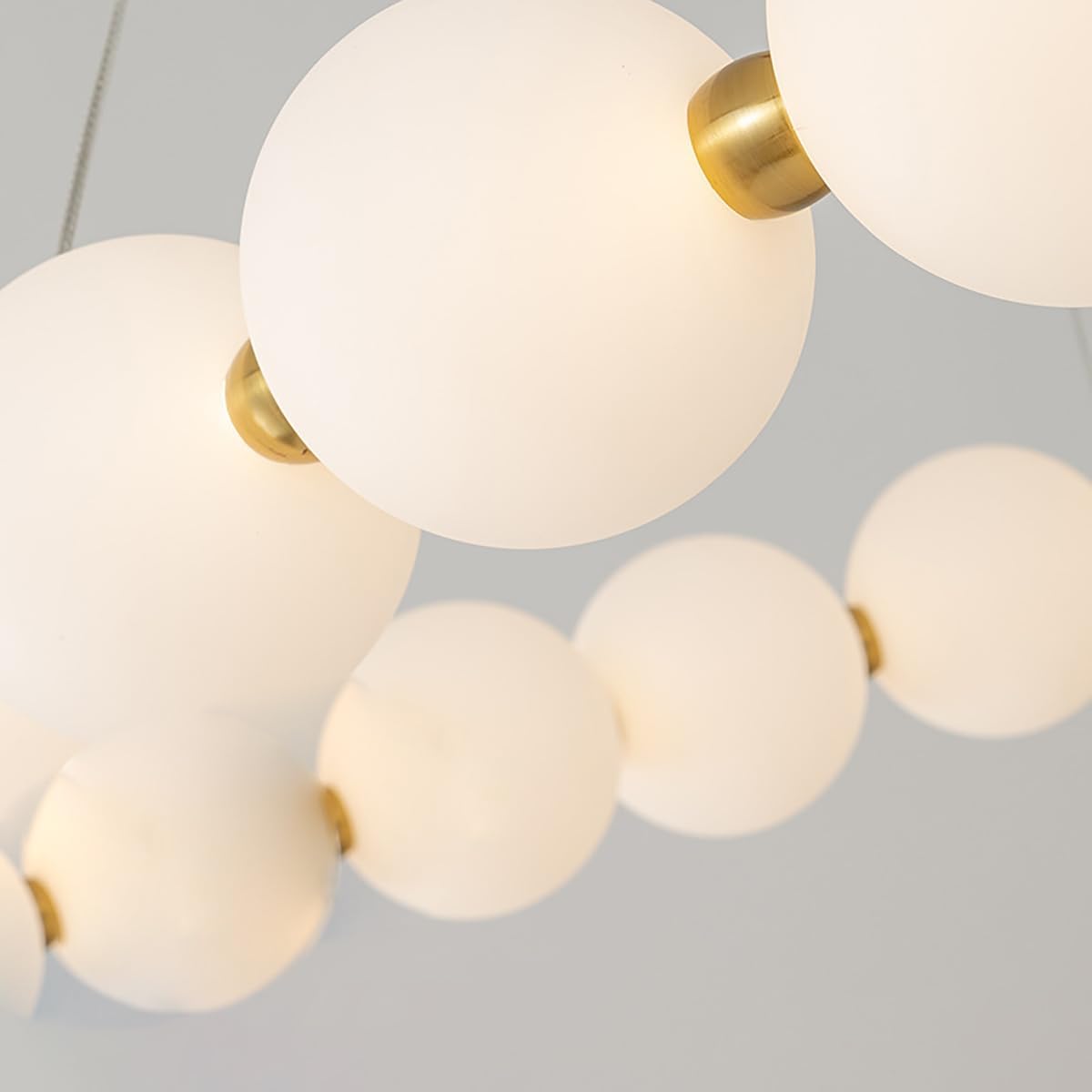 Modern Ring Chandeliers 2 Rings Bubble Chandelier Round Pendant Light Gold