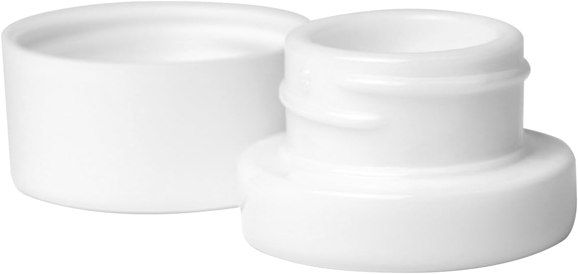 200 Pack White 5ml Glass Jars with Lids - Thick Clear Child-Proof Containers for Lip Balm, Oils, Wax, and Cosmetics - Black Lids - Ideal Bulk 5ml Glass Jar and 1 Gram Glass Jar