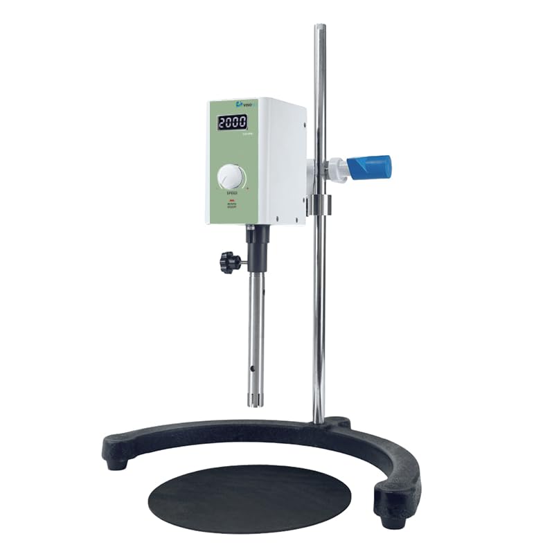 High Speed Lab Homogenizer 2000–20000rpm, Digital Disperser Emulsifier, 20–1200mL, Max 5000mPa·s (Low–Medium Viscosity Only), Auto Overload Protection