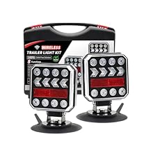 Wireless Magnetic Trailer Lights Kit - Rechargeable LED Tow Lights with 164ft Signal Range - IP67 Waterproof No Wiring Brake Turn Signal Tail Light for RV, Truck, Boat, Camper (2026 Upgrade)