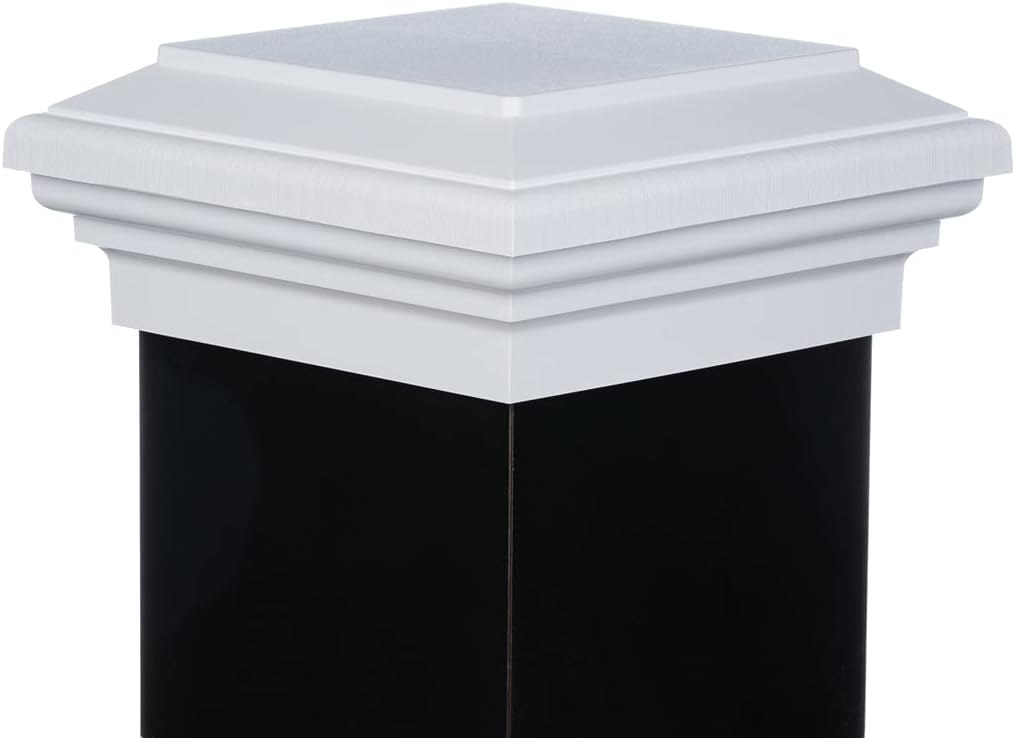 6x6 Post Caps (5.5')  (Case of 14) White Flat Top Newell Style Square Top for Outdoor Fences, Mailboxes & Decks