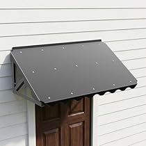 Door Awning Canopy 52" x 30", Heavy-Duty Polycarbonate Front Door & Window Awning, Outdoor Patio Entrance Cover for Rain, Snow & UV Protection, Weather-Resistant Exterior Door Shelter