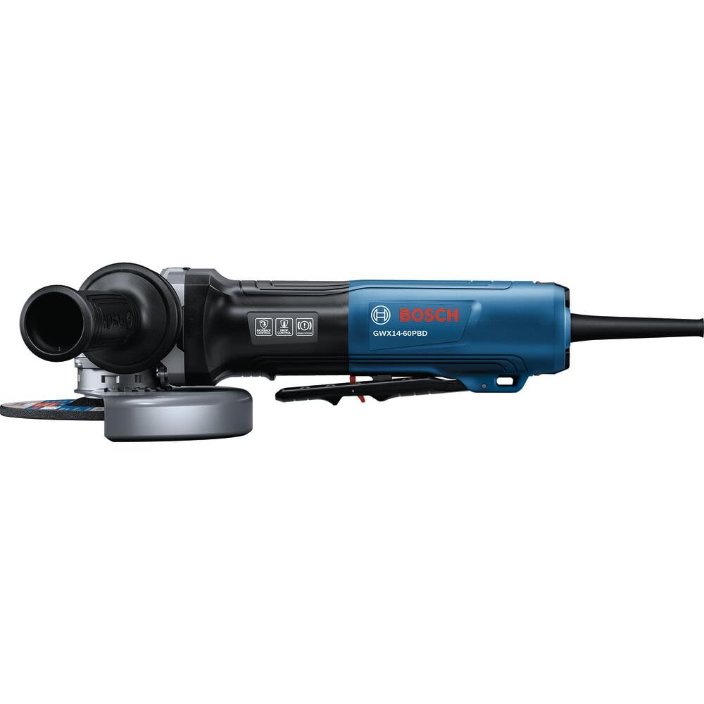 WX14-60PBD 6 In. X-LOCK Angle Grinder - 13-Amp Motor, 9,700 rpm, Lightweight Design, Paddle Switch, Brake System, Anti-Vibration Handle, KickBack