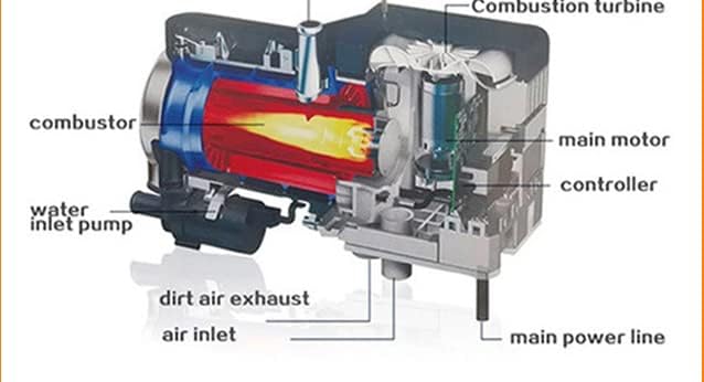 KSACORT Coolant Heater Engine Heater Diesel Coolant Circulation Heater 12V 5KW for Cars Truck and RV silver HE-1