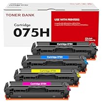075H 075 Toner Cartridge Set MF665CDW LBP646Cdw MF662CDW Compatible Replacement for Canon Color ImageCLASS MF663Cdw LBP647Cdw Printer Ink High Yield 4 Pack (Black Cyan Yellow Magenta)