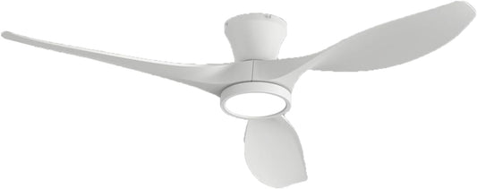 52 Inch Ceiling Fans with Lights Led Remote Control Flush Mount Low Profile for Bedroom Farmhouse Patio Outdoor Living