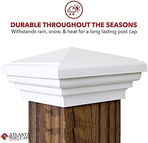 6x6 Post Caps (5.5')  (Case of 14) White Flat Top Newell Style Square Top for Outdoor Fences, Mailboxes & Decks