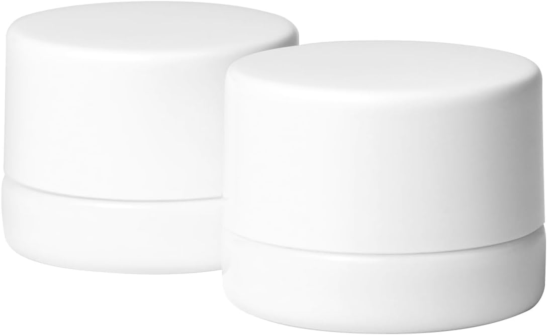 200 Pack White 5ml Glass Jars with Lids - Thick Clear Child-Proof Containers for Lip Balm, Oils, Wax, and Cosmetics - Black Lids - Ideal Bulk 5ml Glass Jar and 1 Gram Glass Jar