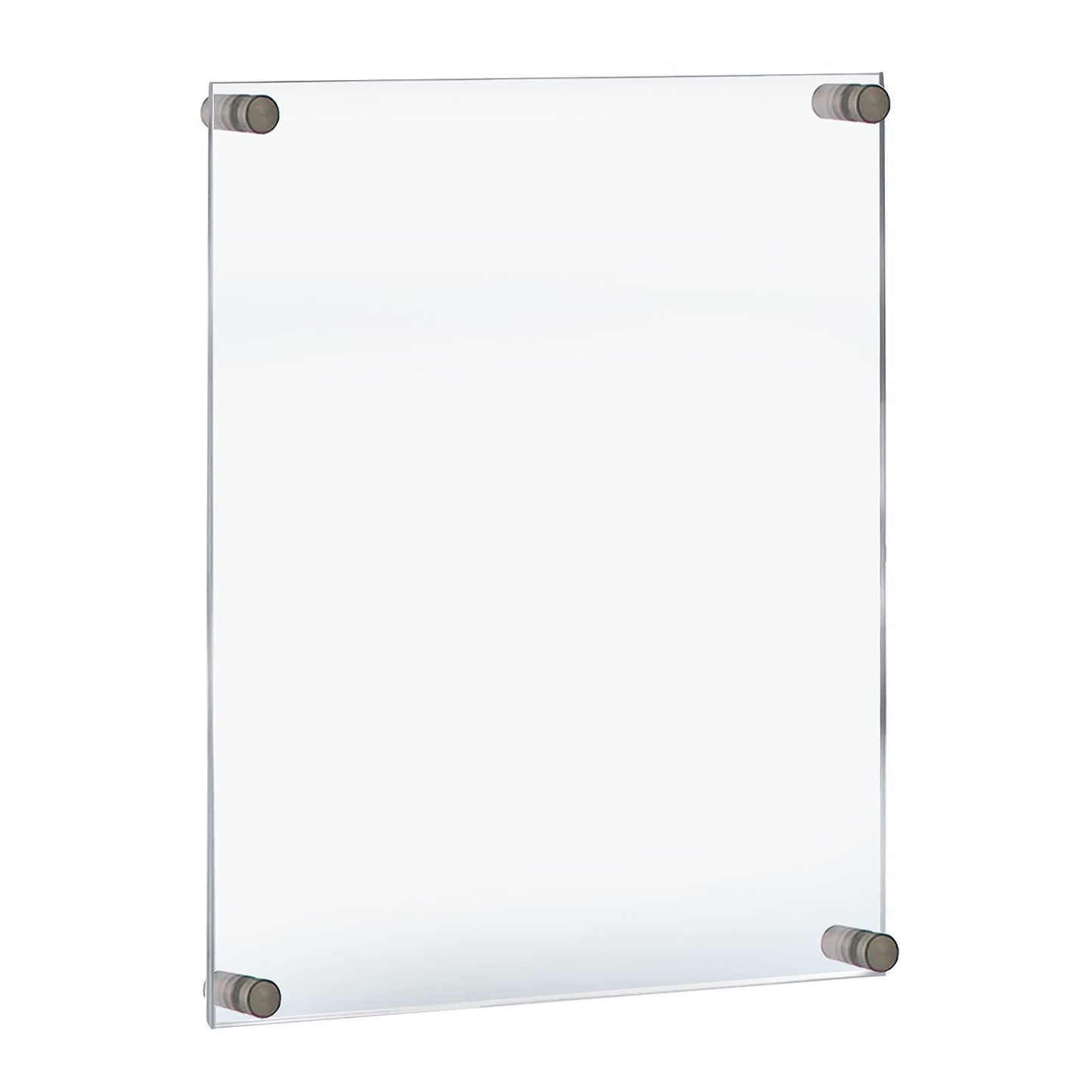 Azar Displays 105530 Floating Acrylic Wall Frame with Silver Stand Off Caps: 22" x 28" Graphic Size. Overall Frame Size: 26" x 32", Silver