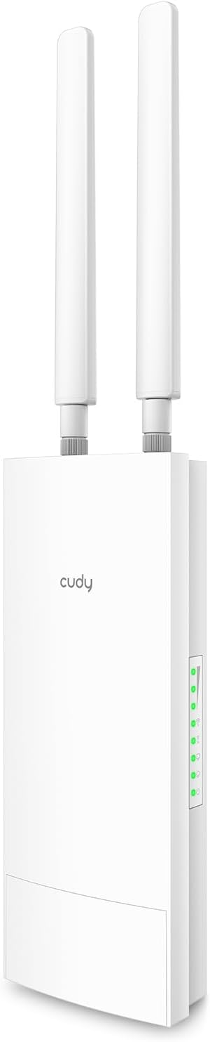 Cudy Unlocked Outdoor 4G LTE Cat 6 Gigabit Modem Router with SIM Card Slot, 2 CA, AC1200 WiFi, EG060K, IP65, Detachable Antennas, Passive PoE