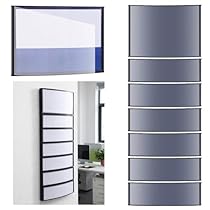 7 Pcs Office Wall Directory Signs Holder, Black Aluminum Curved Wall Mount Door Directory Signs with 7 Snap out Lens