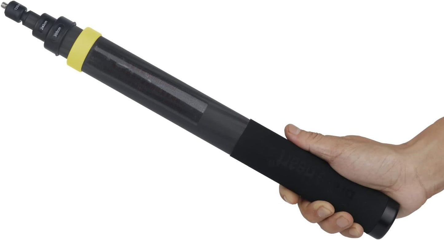 3m Extended Edition Selfie Stick (9.8ft) Carbon Fiber Invisible Pole for Insta360 X5 Insta 360 X4/X3/X2/ONE R/RS/X & GO 2 - Action Camera