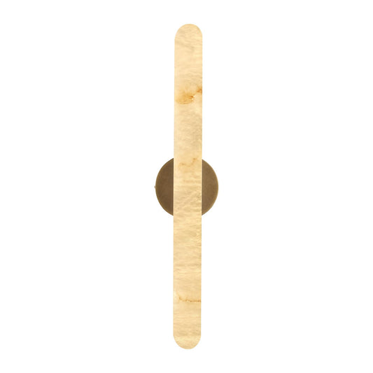 Natural Alabaster Brass Wall Sconce, Modern Bronze Marble Sconce
