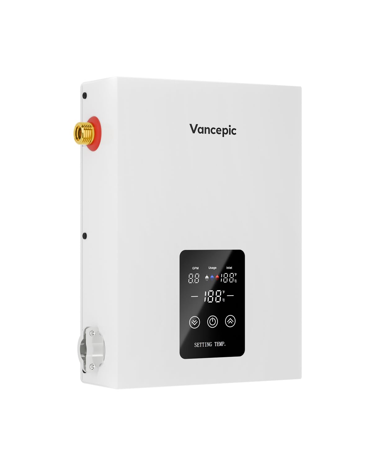 Vancepic 8kW Tankless Electric Water Heater, 240V on Demand Instant Endless Thermostatic Water Heater with LED Temperature Display for Bathroom and Kitchen sink
