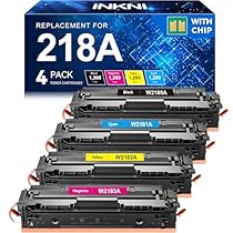 218A Toner Cartridges 4 Pack (with Chip) 3301fdw Replacement for HP 218A 218X Work for HP Color LaserJet Pro MFP 3301fdw 3201dw 3301sdw 3301cdw Printer High Yield Ink W2180A W2180X (4 Pack, B/C/Y/M) 218A Toner with Chip Black/Cyan/Yellow/Magenta