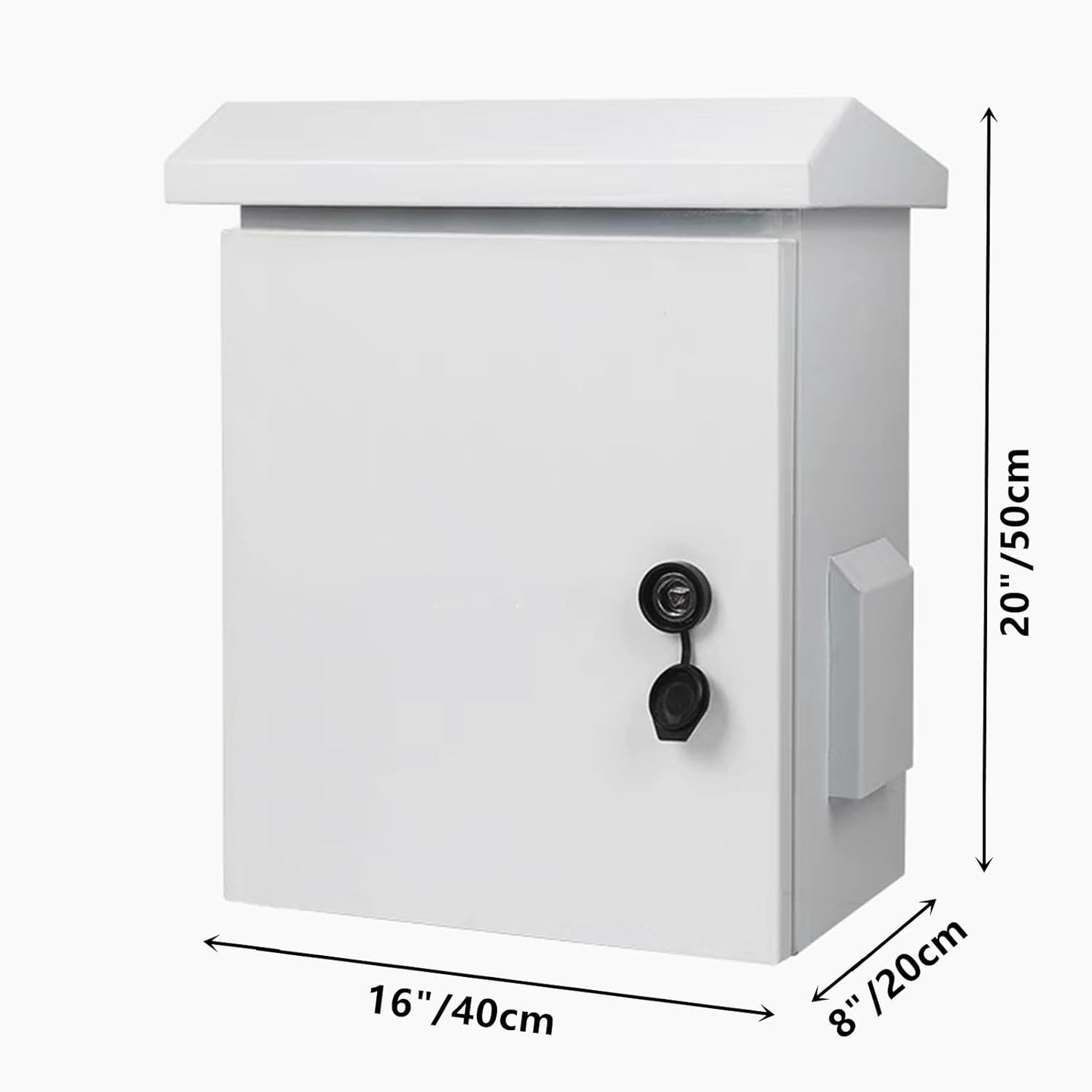 Outdoor Electrical Box with Cooling Fan 20' x 16x 8' Ventilation Design Electrical Enclosure Box IP65 Waterproof Electrical Cabinet Street Light Box