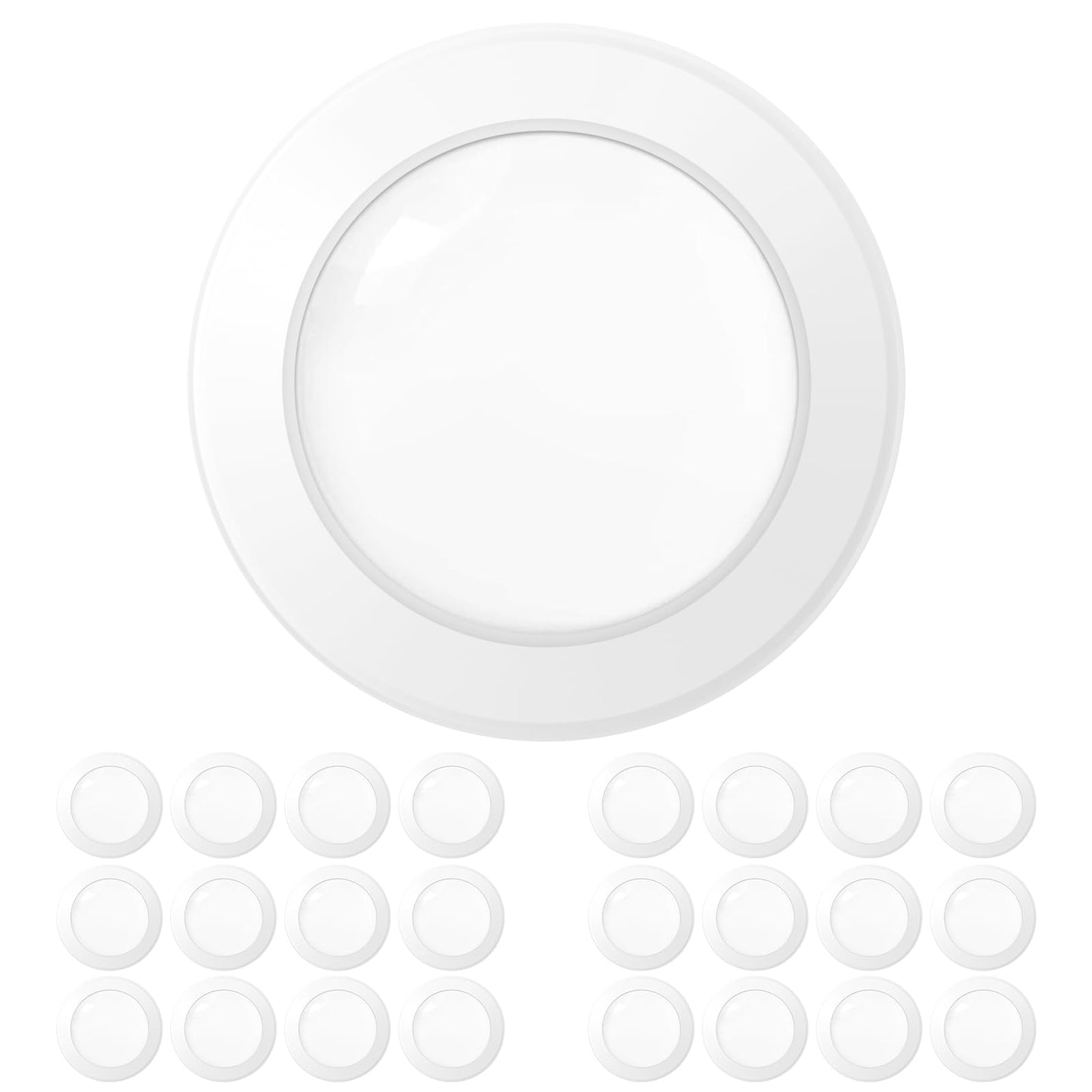 Amico 24 Pack 5/6 Inch LED Disk Lights, Dimmable Flush Mount Ceiling Disc Lights, 5000K,12W Eqv 110W, 1050LM, Low Profile Surface Mount Ceiling Light, ETL&FCC