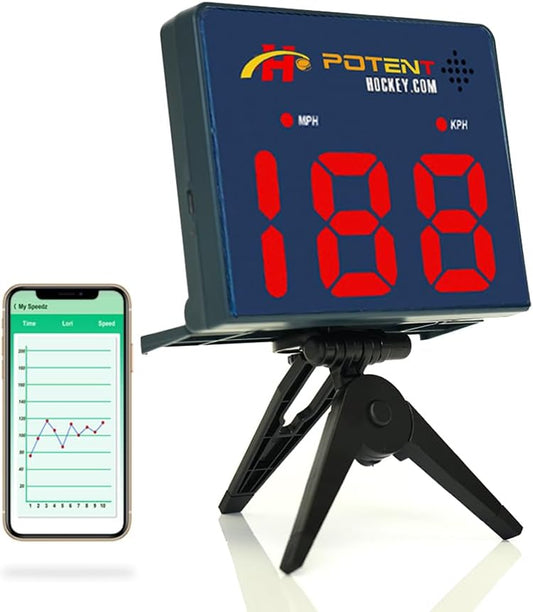 Hockey Speed Radar Gun 2.0 - Precision Hockey Puck and Shot Speed Radar | Advanced Hockey Training Equipment with App Support - Suitable for a