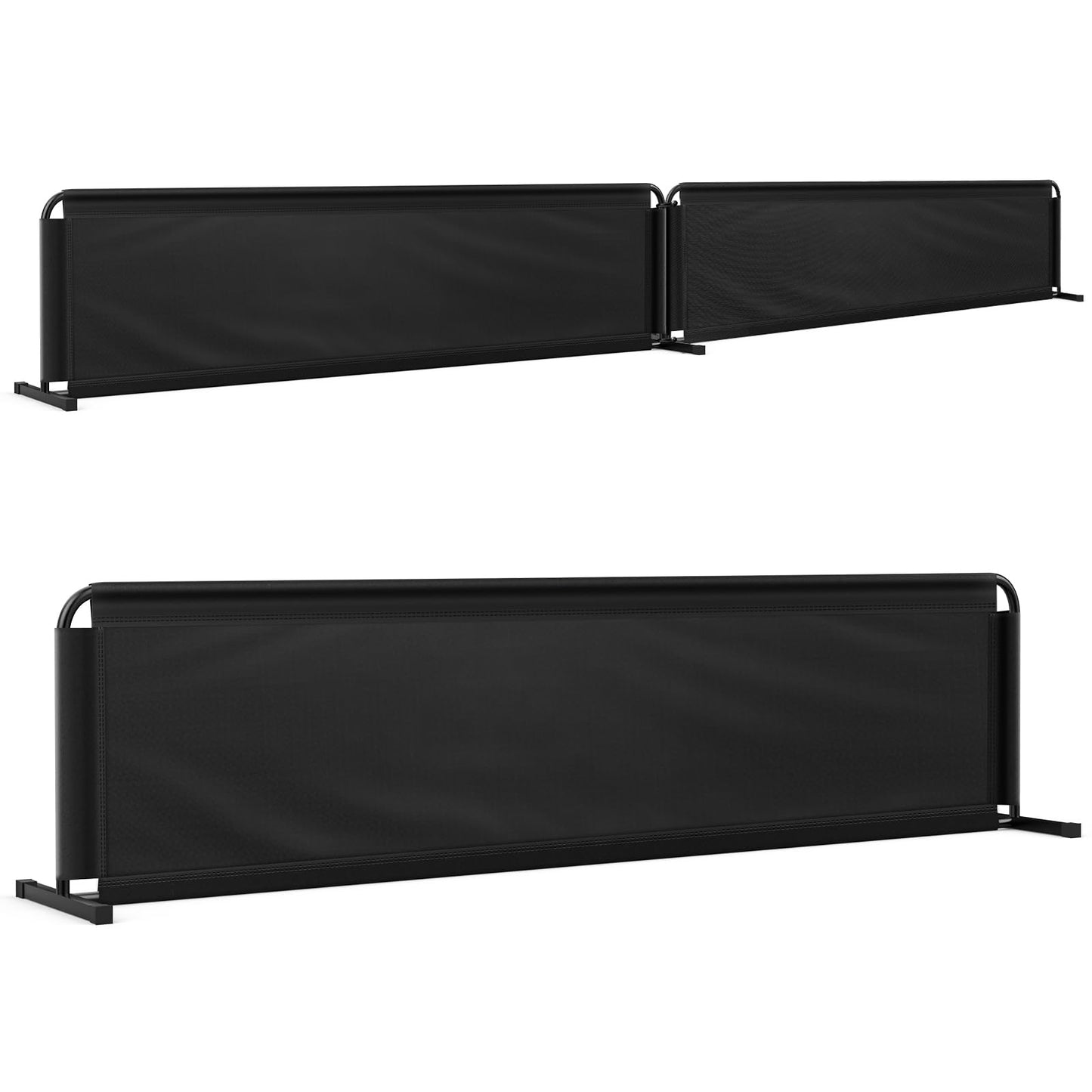Pickleball Court Dividers, 3 Extra-Large Ball Barrier Panels-10×2.5 ft Each, Portable Pickleball Baffle Barrier to Block Stray Balls, Pickleball Field Fence (Upgrade All-Black, 3)