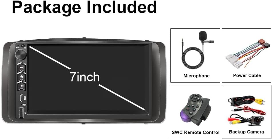 Plug&Play Car Stereo for Toyota Corolla 2003 2004 2005 2006 2007 2008, 7 Inch IPS Touch Screen with Wireless Carplay/Android Auto/MirrorLink,SWC/Backup Camera,DSP,AM/FM Radio