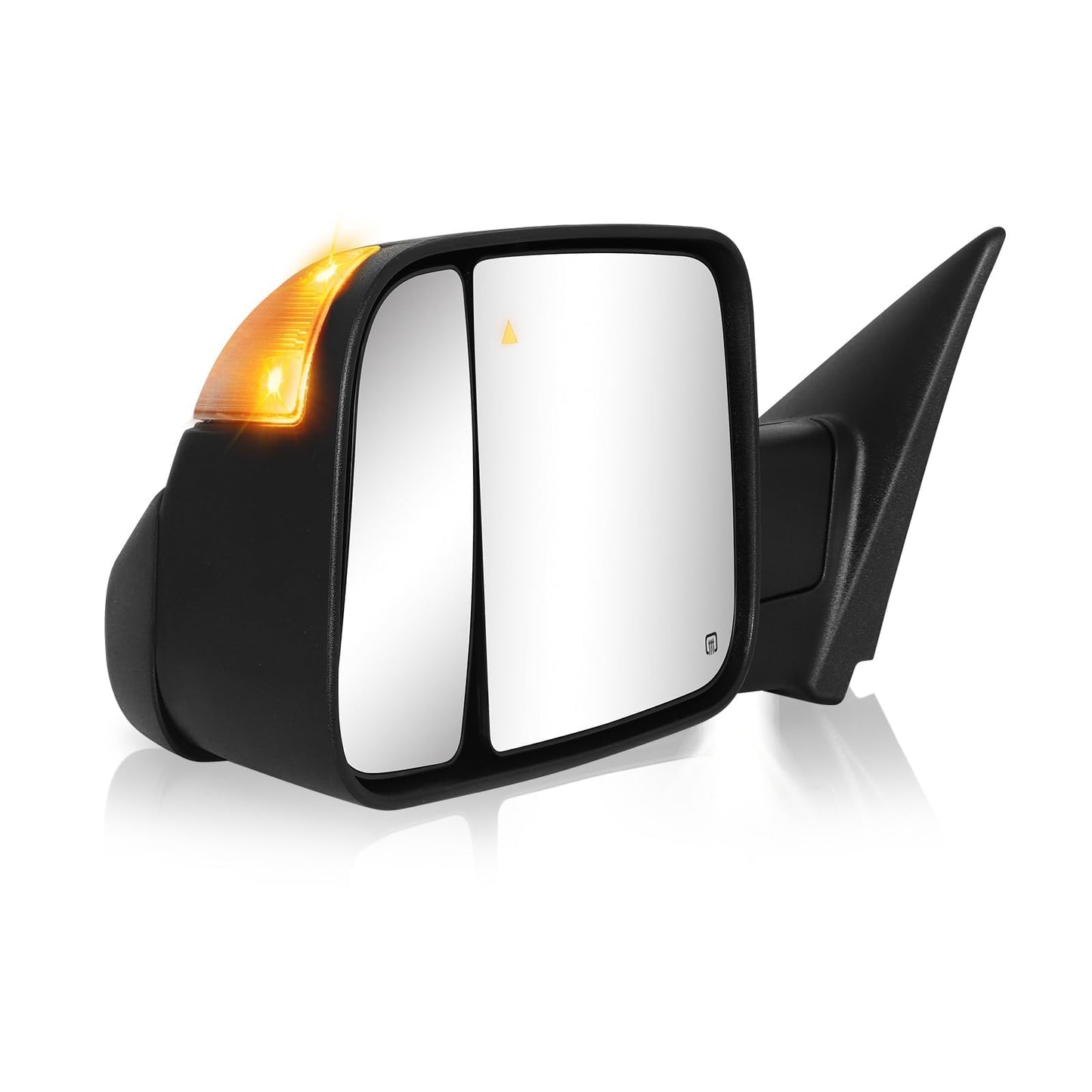 Driver Side Tow Mirror for 2019-2022 Ram 2500 3500 | Left, Turn Signal & Running & Puddle Lights, Power Heated & BSM & Temp Sensor, Manual Fold Flip-Up