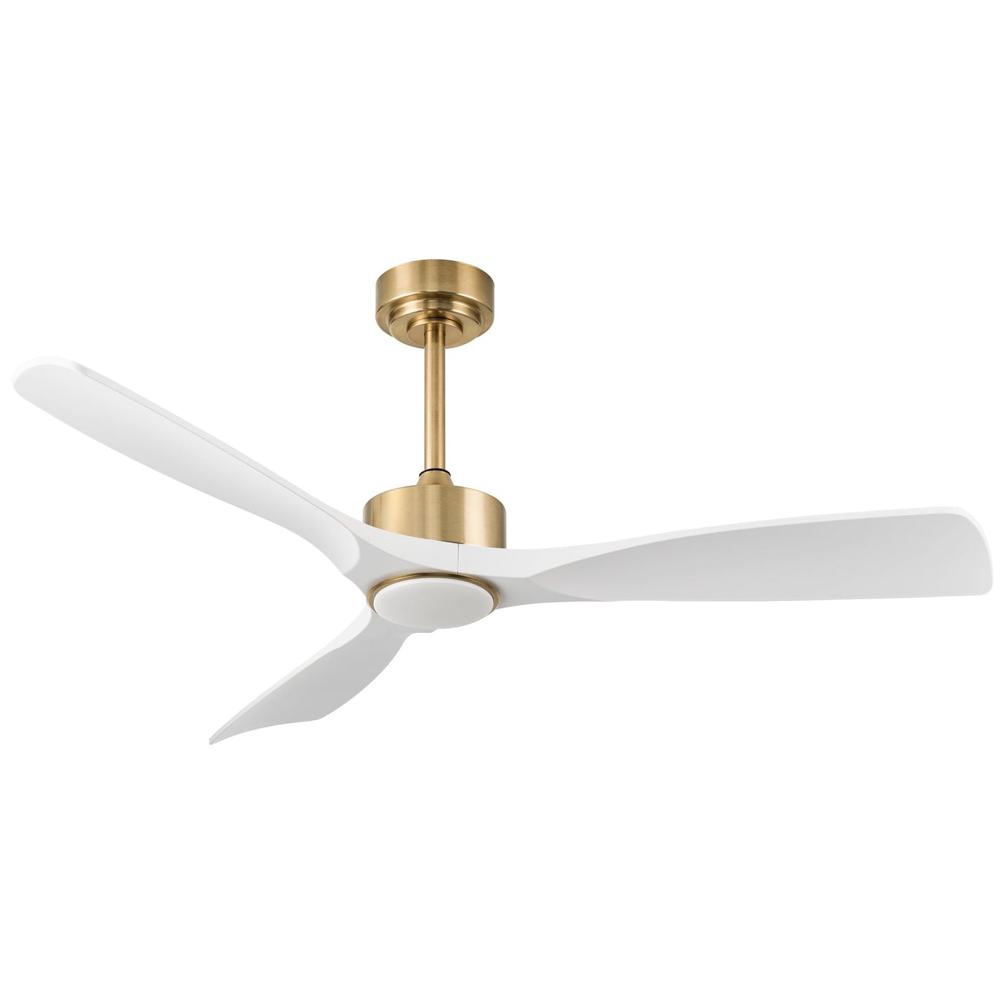 52 Inch Modern White and Gold Ceiling Fans with Lights and Remote | Quiet and Reversible DC Motor, Up to 6567 CFM, Dimmable 3-Color Ceiling Fan Light, Memory Function, for Bedroom Living Room