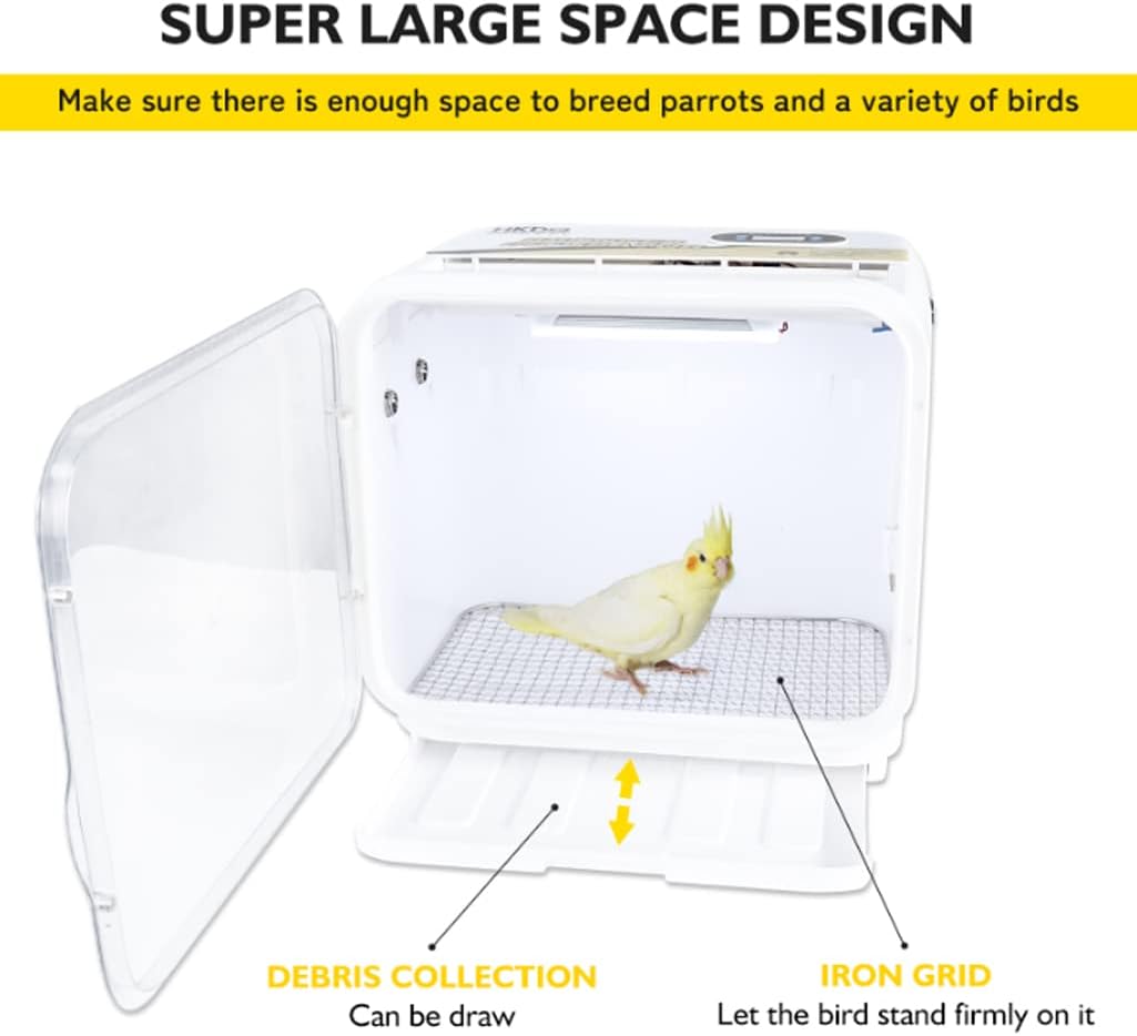 Small Full Featured Brooder/Portable Intensive Care Unit for Warming Parrot or Sick and Injured Birds,Baby Bird Incubator for Small Birds,Parrot Cage with Heating,Comes with Car Power Cord