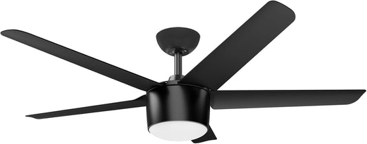 wurzee 52 Inch Ceiling Fan, DC Reversible Motor Noiseless Timing 3CCT Dimmable, Black Ceiling Fan with Remote for Living Room Indoor & Outdoor ETL