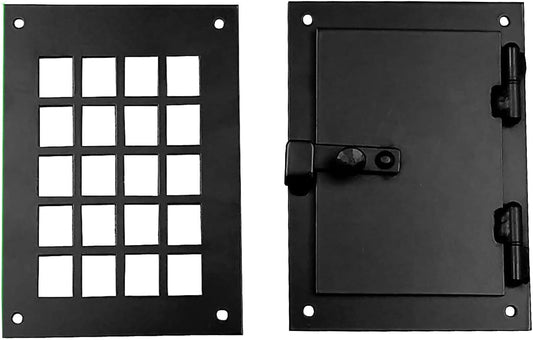 Hinged Decorative Door Speakeasy Grille, Door Viewer, Black