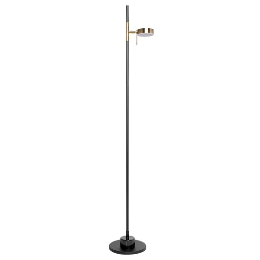 HarvestLand Black Brass Kindle Reading Lamp, Marble-Effect, Adjustable Head | 58'' Standing Reading Lamp, Marble-Look Base, 12W Warm LED Lamp, CRI≥80, LED lamp for Living Room, Bedroom, Office, Reading