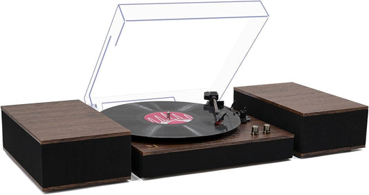 Vinyl Record Players, Record Players for Vinyl with Speakers, Vinyl Players Turntable,brown wood grain