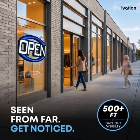 Ivation Jumbo 32" LED Open Sign for Business - High Visibility
