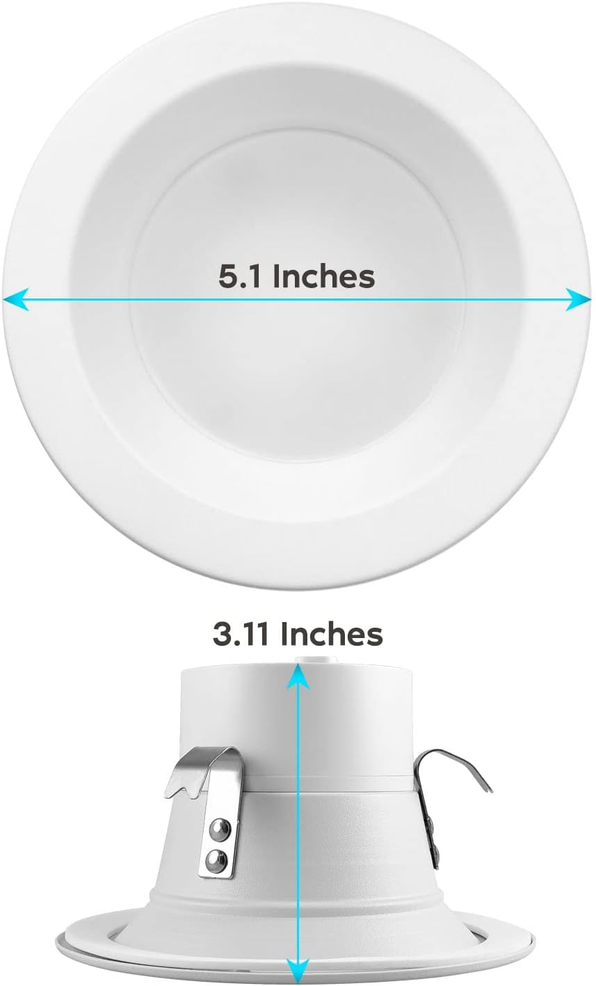 LUXRITE 16-Pack 4 Inch LED Recessed Can Lights, 14W=75W, 5 Color Options 2700K-5000K, 950 Lumens, Dimmable LED Retrofit Kit, Wet Rated, IC Rated,