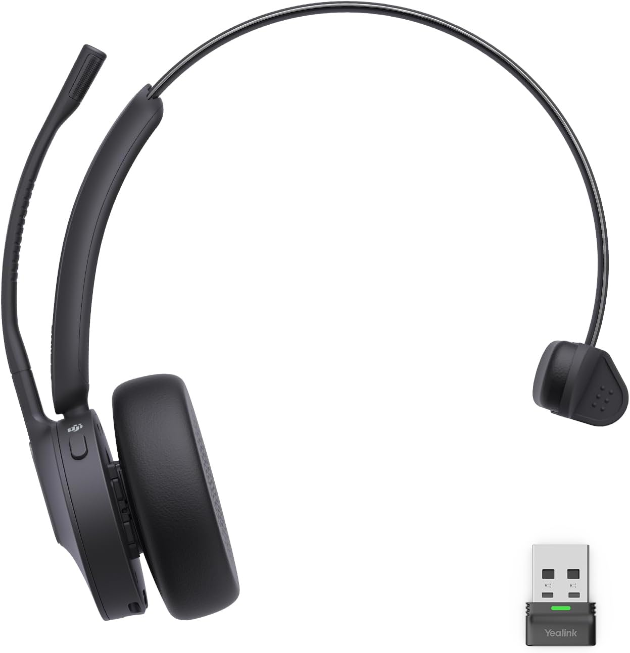 BH70 Mono Teams Wireless Headset with Mic for Work, Microsoft Teams Certified Bluetooth Headphone for 35h Calling,