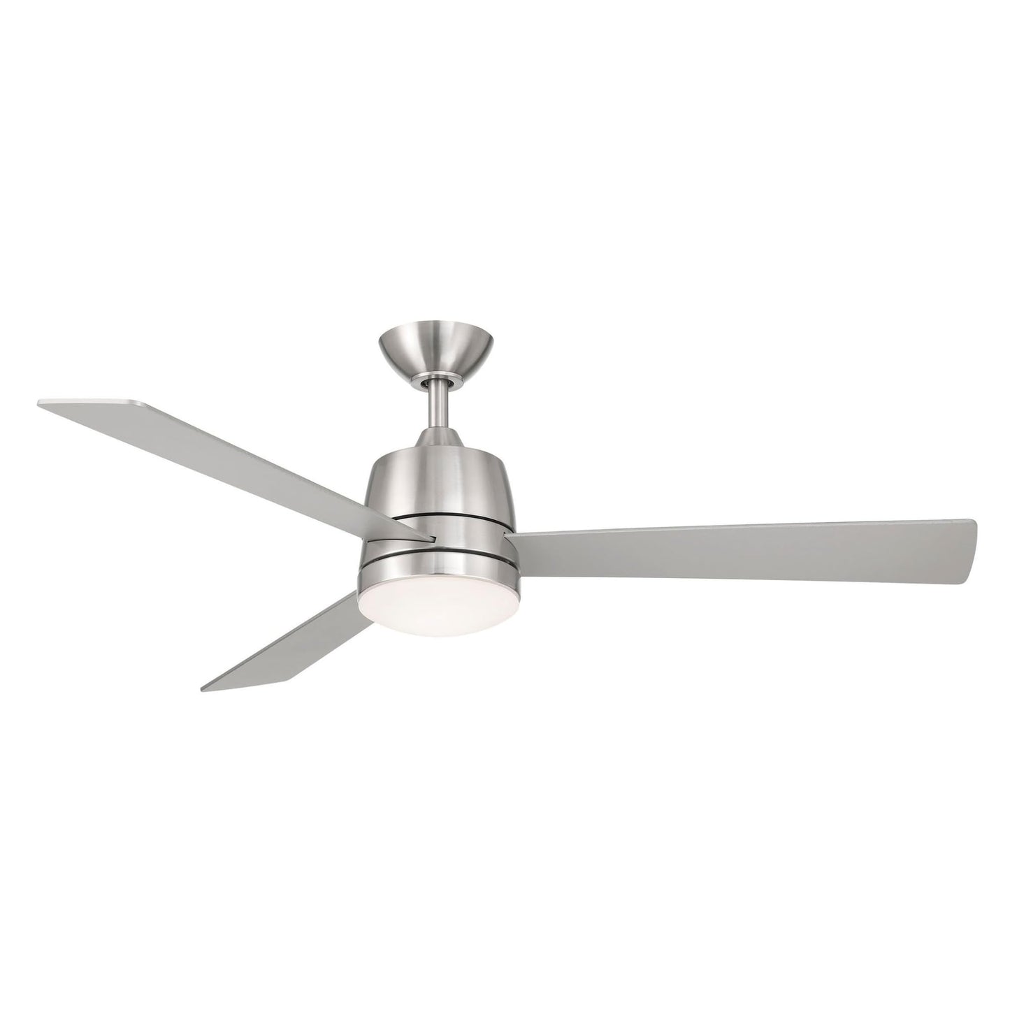 Wind River WR1520N Joplin 52 Inch Indoor Ceiling Fan | 1007 Lumens Integrated LED 3000K | Satin Nickel Finish with Silver Blades | Dual Wall Control | 3 Speed AC Motor | Manual Reverse
