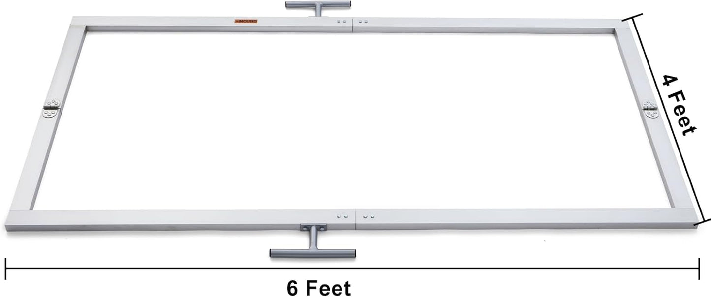 Batter's Box Template, Aluminum, Foldable, Heavy-Duty, for Baseball and Softball Field, Coaching Accessory 4 x 6 Feet