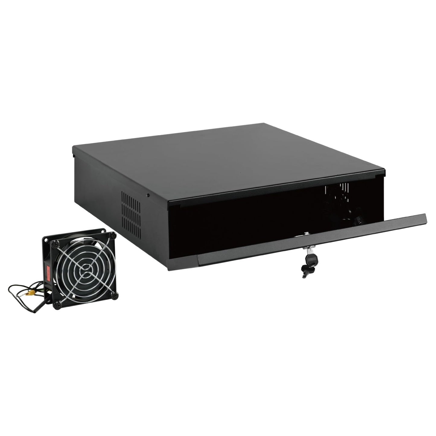 Tecmojo DVR Lock Box with Fan, Heavy Duty Electronics Security Box for NVR, POE Switch, Document, Metal Security Storage in Stores, Office, Home(18×18×5in)