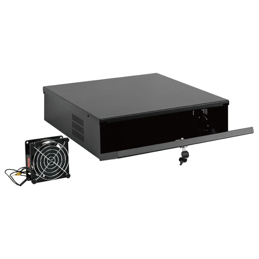 Tecmojo DVR Lock Box with Fan, Heavy Duty Electronics Security Box for NVR, POE Switch, Document, Metal Security Storage in Stores, Office, Home(18×18×5in)