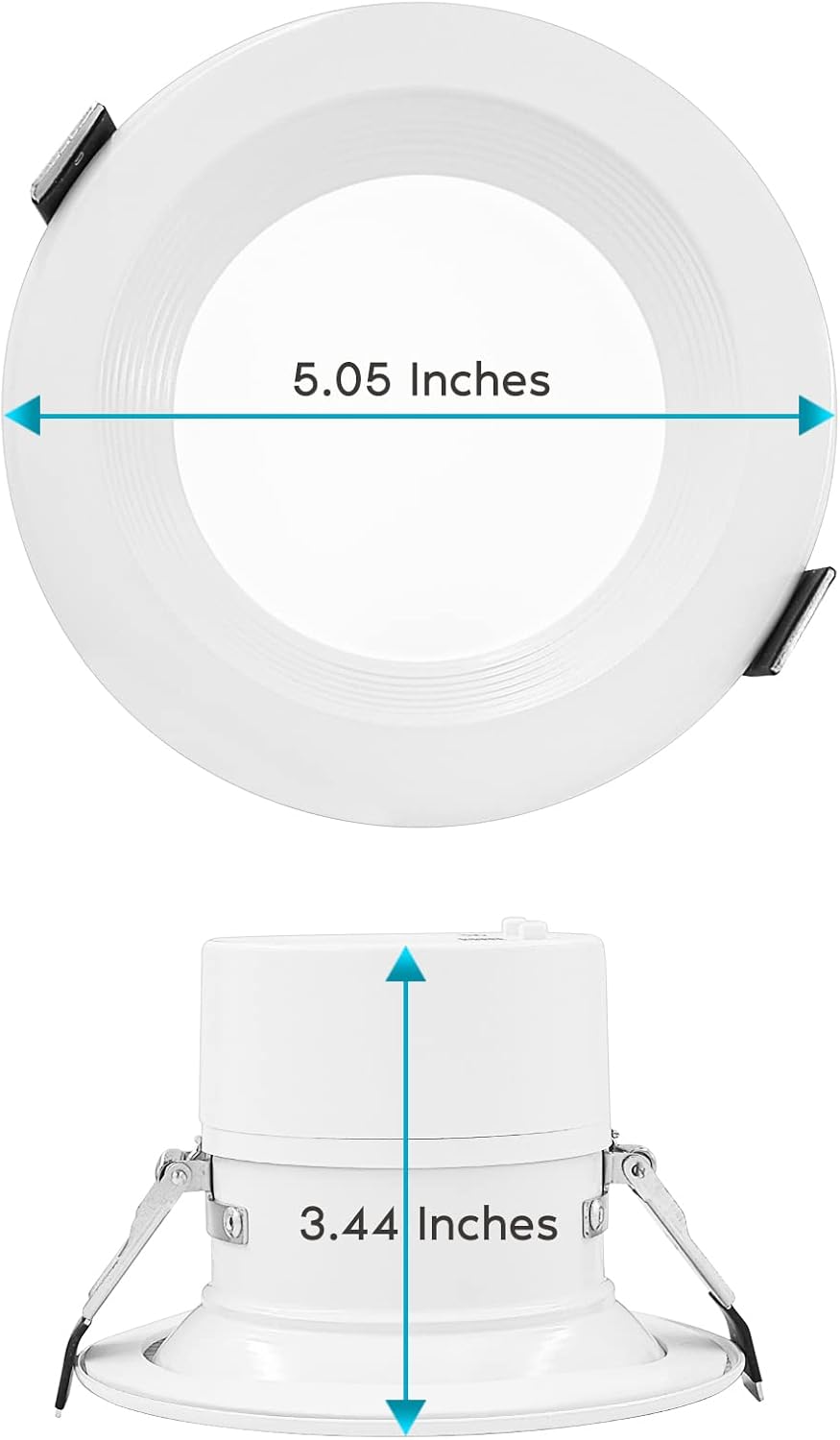 LUXRITE 4 Inch Commercial LED Recessed Light with J-Box, 9/12/15W, 3 Color Selectable 3000K-5000K, 810/1080/1350 Lumens, 0-10V Dimmable, 120-277V,