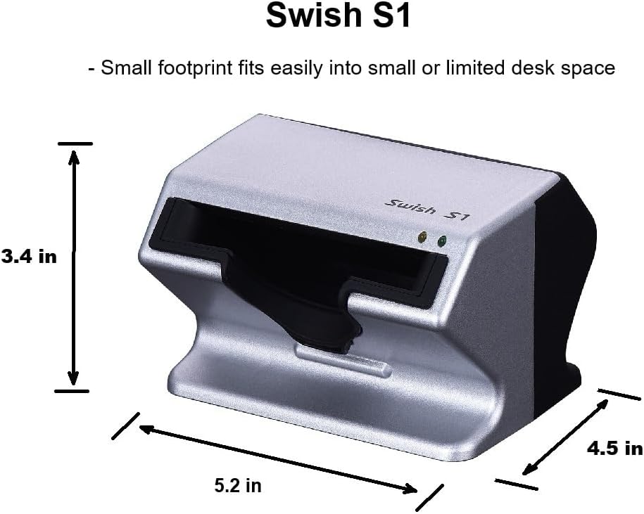 Swish S1 Medical Insurance Card and Photo ID Scanner (w/Scan-ID LITE for Windows)