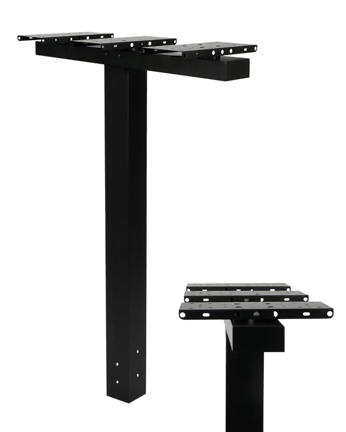 Ilyapa Triple Mailbox Post for Outside - 43x4x4 Post Cover - Black Black Triple