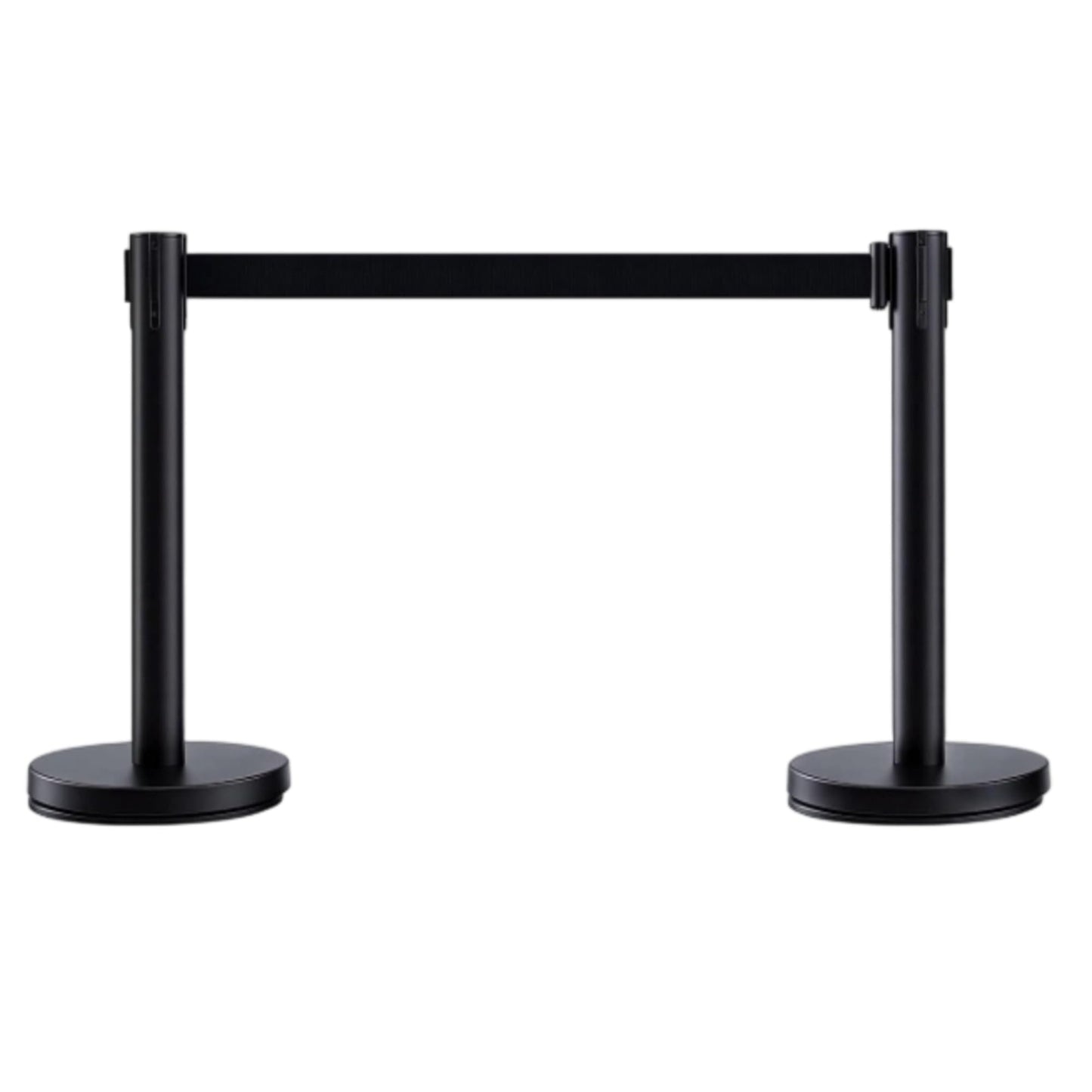 Gisafai 2 Pack 24" Stanchions Black, Low Profile Stanchions Crowd Control | with 10ft Retractable Belts, Stanchions for Theaters, Parties, Car Shows, Museums, Art Galleries, Unobstructed View Display