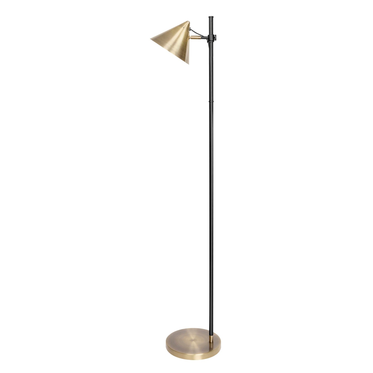 HarvestLand Noah Brass Floor Lamp, Adjustable Reading Lamp | 345° adjustable gold floor lamp with 13” height adjustment and solid base for reading and relaxing.