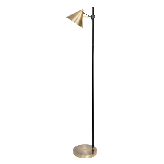 HarvestLand Noah Brass Floor Lamp, Adjustable Reading Lamp | 345° adjustable gold floor lamp with 13” height adjustment and solid base for reading and relaxing.