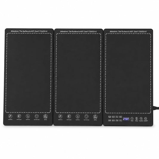 Modular Warming Tray 3-in-1, 25" x 15" Electric Food Warmer for Parties, Tempered Glass Food Warming Mat with 86-248°F Temp, 1-24H Timer for Buffets & Family Dinners