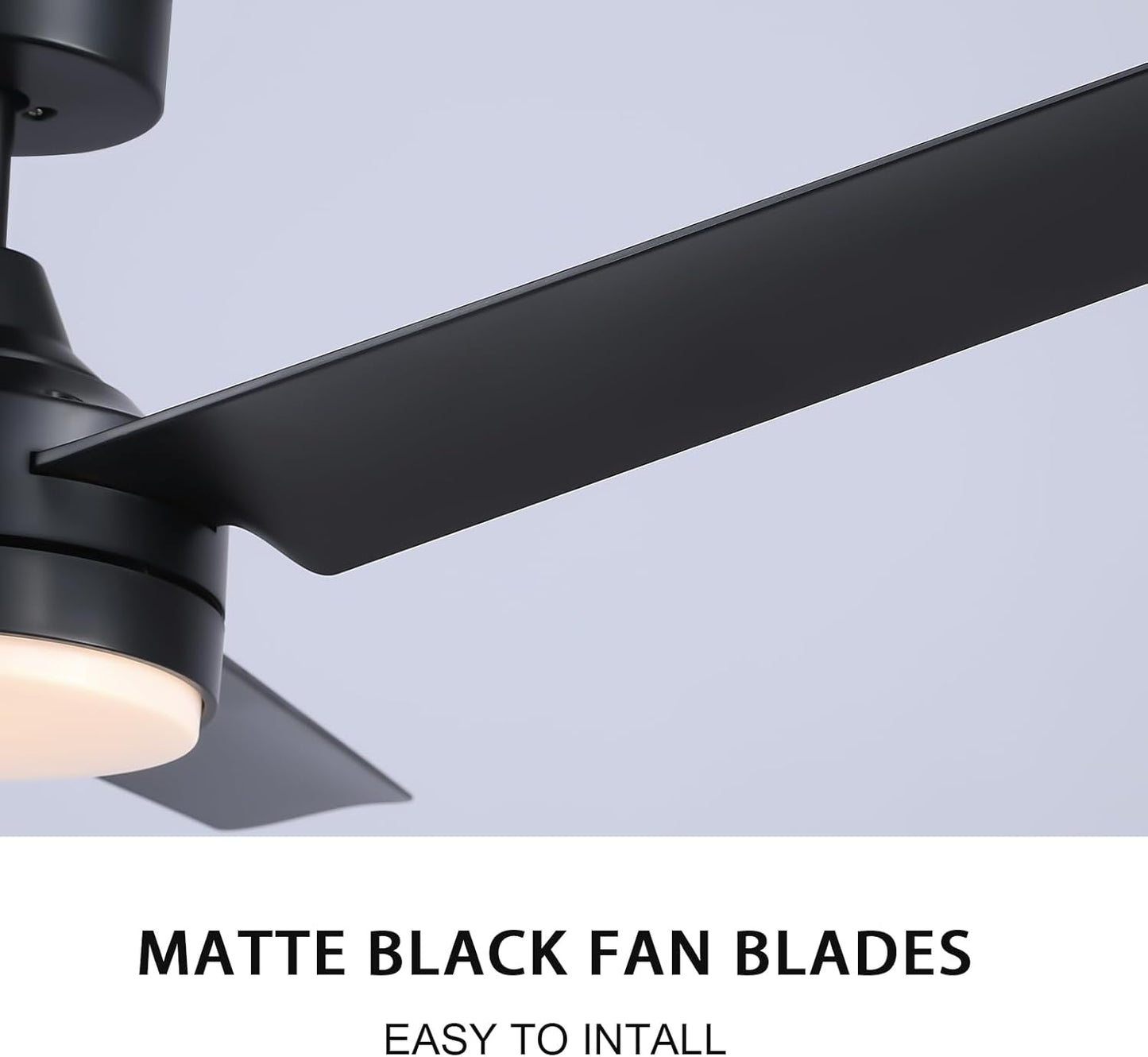 Black Ceiling Fans with Lights and Remote Control, Modern 52 Inch Ceiling Fans with Lights and 6-Speed Modes -Adjustable Dimming - DC Motor