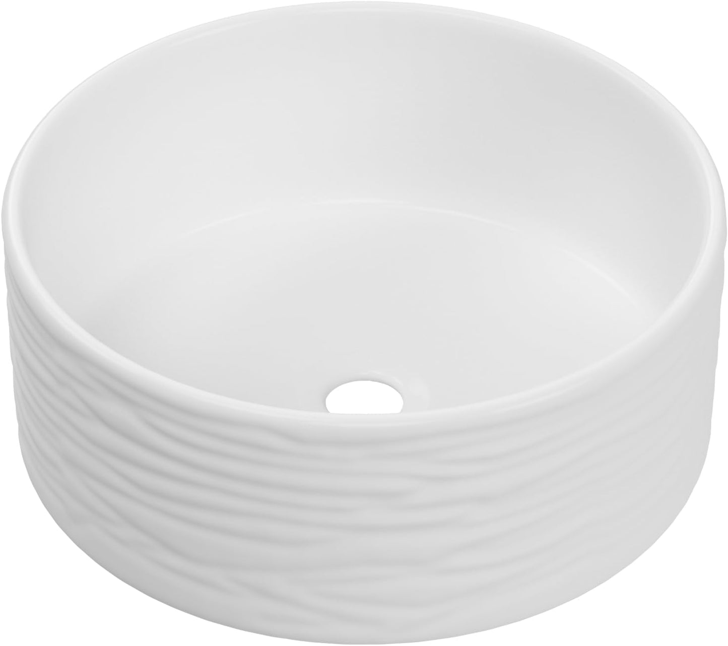 ELLAI Round Vessel Sink Bathroom Sink Above Counter Bowl Sink Porcelain Ceramic Countertop Basin, Glossy White 15.7&#39;&#39;x5.9&#39;&#39;